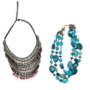 Bundle of Costume Beaded/faux Turquoise Necklaces